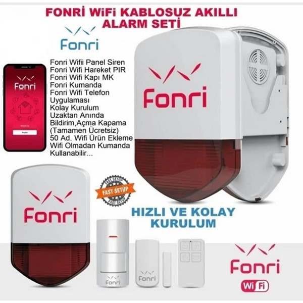 Fonri 1G Wıfı Kablosuz Alarm Set Akıllı Ev Ve Güvenlik Paketi 