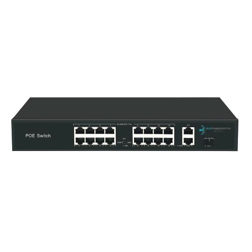 ODS 16port +2 UPLINK 200w FULL PoE 08ODS-16P2U1S-200 10/100 1X SFP Yönetilemez Switch