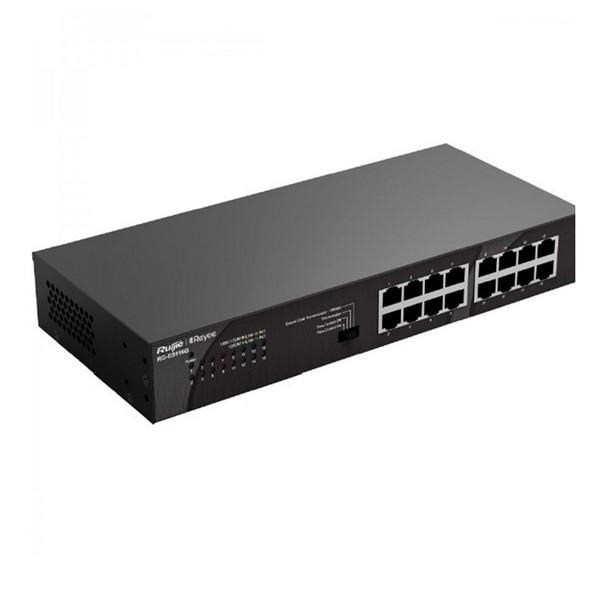 RUIJIE 16port REYEE RG-ES116G GIGABIT Yönetilemez Switch RackMount Çelik Kasa