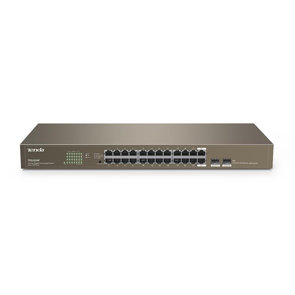 TENDA 24port TEG1024F GIGABIT 2X SFP Yönetilemez Switch