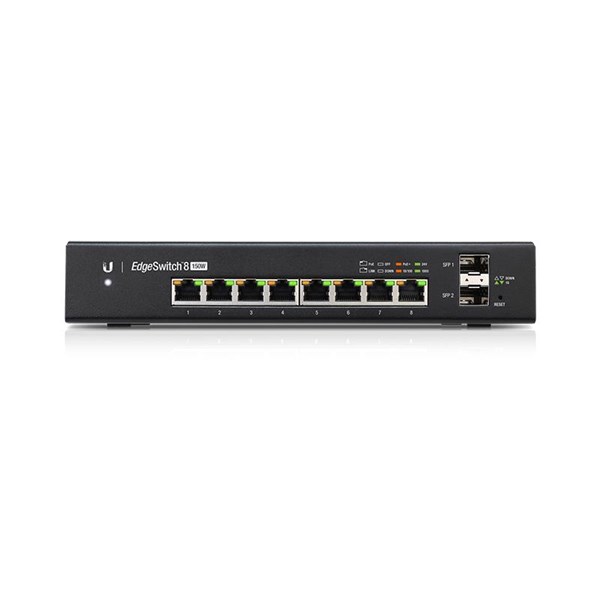 UBIQUITI 8-PORT 150W FULL POE ES-8-150W GIGABIT 2X-SFP YÖNETİLEBİLİR SWITCH