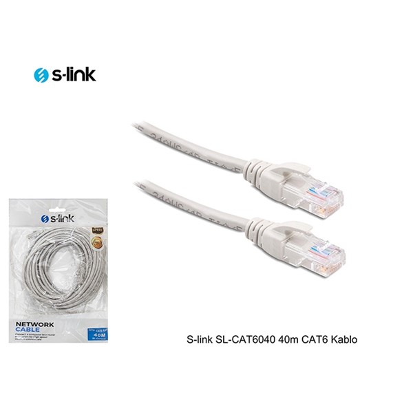 S-link SL-CAT6040 40m Gri CAT6 Patch Kablo