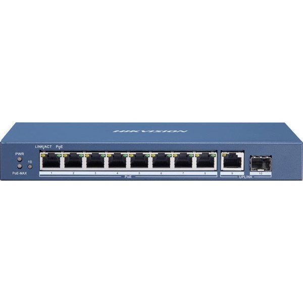 HIKVISION 8port 60w FULL PoE DS-3E0510P-E/M Full Gigabit 1x Uplink, 1x Sfp (Gigabit) Yönetilemez Switch