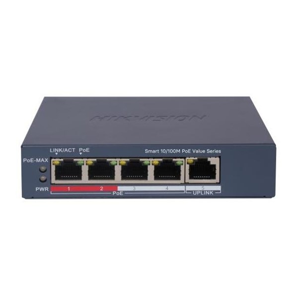 HIKVISION 4port 45w FULL PoE DS-3E1105P-EI/M 10/100 1X-UPLINK Yönetilemez Switch