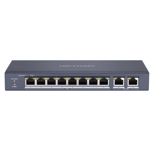 HIKVISION 8port 60w FULL PoE DS-3E0310P-E/M 10/100 2 × Gigabit Yönetilemez Switch Metal