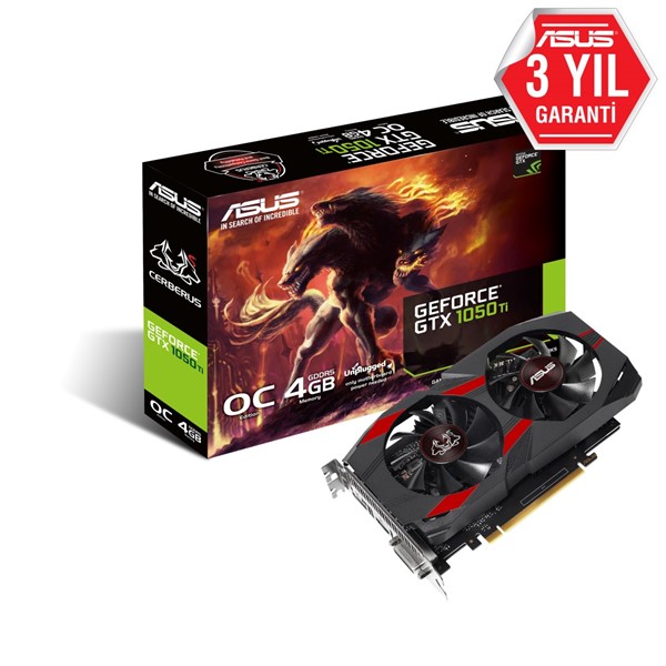 ASUS GTX1050Ti 4GB Cerberus GTX1050Ti-O4G GDDR5 128bit HDMI DVI DP PCIe 16X v3.0