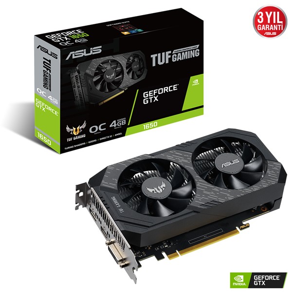 ASUS 4GB TUF GTX1650-O4GD6-GAMING GDDR6 128bit HDMI DVI DP PCIe 16X v3.0