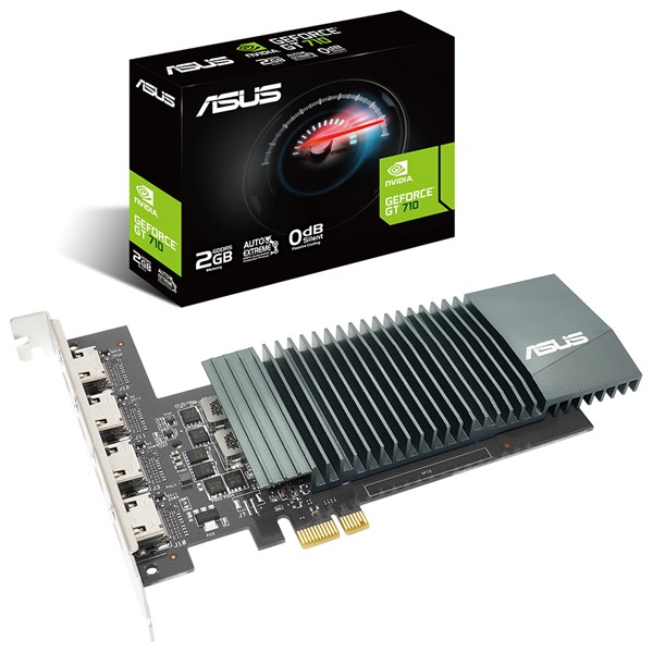 ASUS GT710 2GB GT710-4H-SL-2GD5 GDDR5 64bit 4X HDMI PCIe 16X v2.0 Low Profile,Fansız