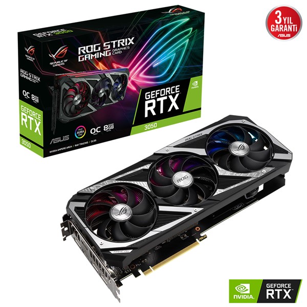 ASUS RTX3050 8GB ROG STRIX RTX3050-O8G GAMING GDDR6 128bit HDMI DP PCIe 16X v4.0