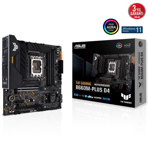 ASUS TUF B660M-PLUS GAMING D4 DDR4 HDMI DP PCIe 16X v4.0 1700p mATX