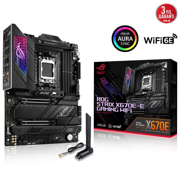 ASUS ROG STRIX X670E-E GAMING WIFI DDR5 HDMI-DP PCIe 16X v5.0 AM5 ATX