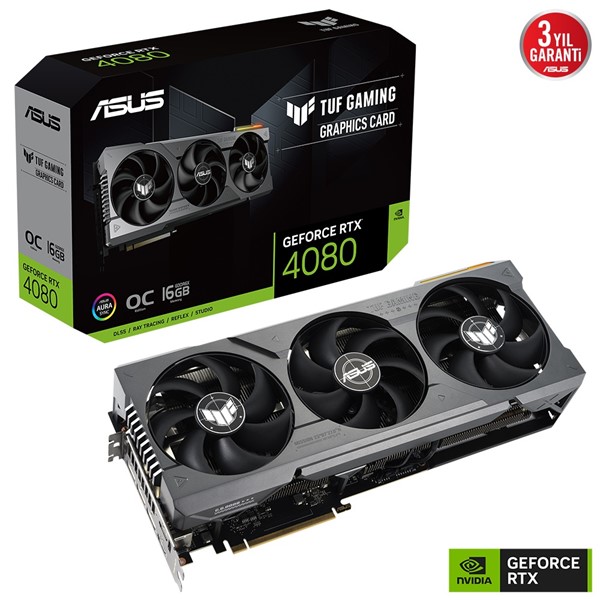 ASUS RTX4080 16GB TUF TUF-RTX4080-O16G GDDR6X 256bit HDMI DP PCIe 16X v4.0