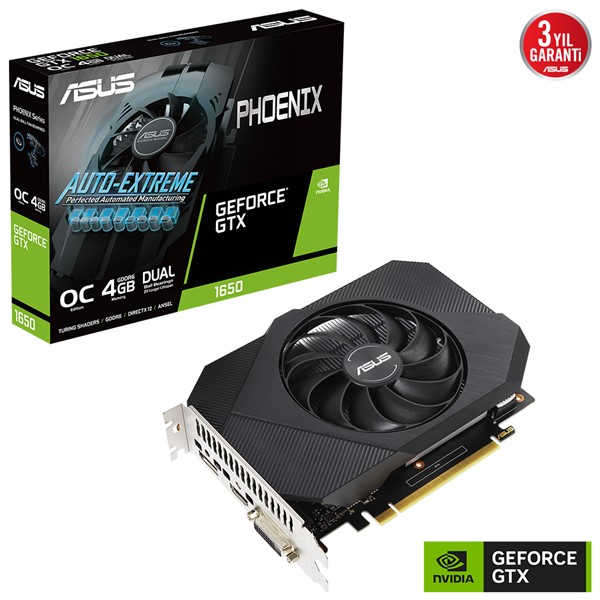 ASUS GTX1650 4GB PH-GTX1650-O4GD6-P-V2 GDDR6 128bit HDMI DP PCIe 16X v4.0