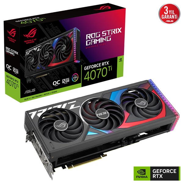 ASUS RTX4070Ti 12GB ROG STRIX RTX4070TI-O12G-GAMING GDDR6X 192bit HDMI DP PCIe 16X v4.0