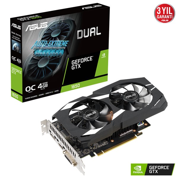 ASUS GTX1650 4GB DUAL GTX1650-O4GD6-P-V2 GDDR6 128bit HDMI DP PCIe 16X v3.0