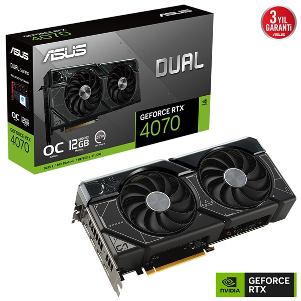 ASUS 12GB DUAL RTX4070-O12G GDDR6X 192bit HDMI DP PCIe 16X v4.0