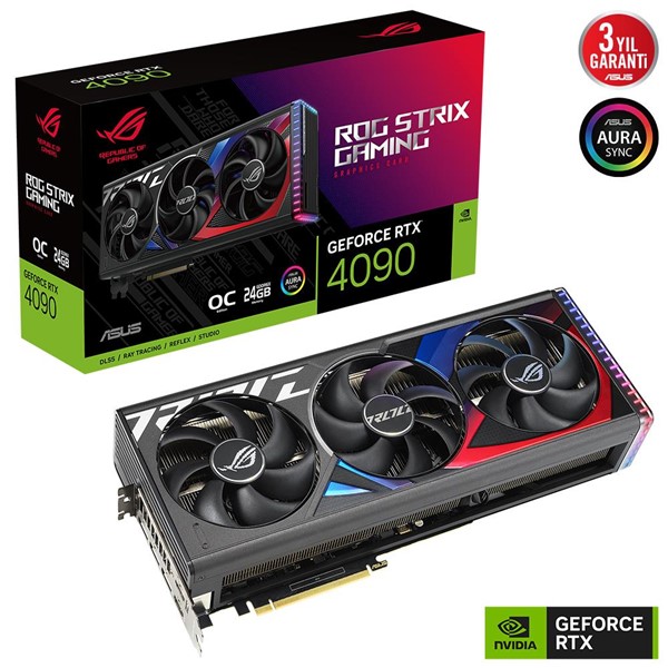 ASUS RTX4090 24GB ROG STRIX RTX4090-O24G GAMING GDDR6X 384bit HDMI DP PCIe 16X v4.0