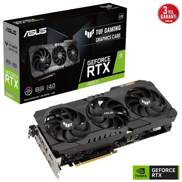 ASUS RTX3060TI 8GB TUF RTX3060TI-8GD6X GAMING GDDR6X 256bit HDMI DP PCIe 16X v4.0