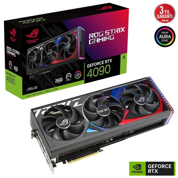 ASUS RTX4090 24GB ROG STRIX RTX4090-24G GAMING GDDR6X 384bit HDMI DP PCIe 16X v4.0