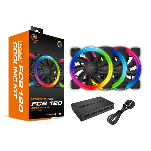 COUGAR VORTEX RGB CF-V12FB-RGB RGB 120mm KASA FANI 3-lü PAKET