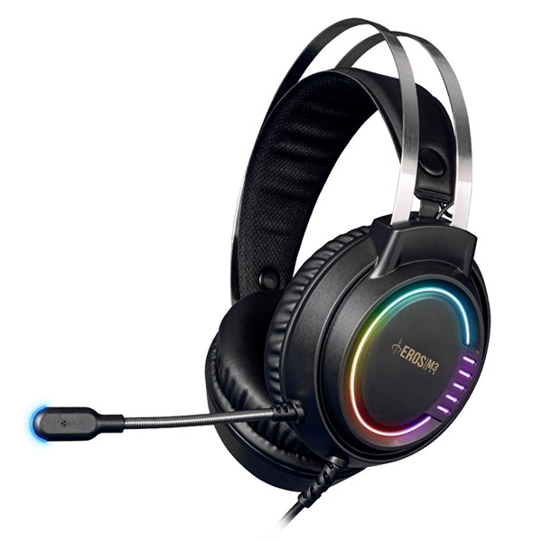 GAMDIAS EROS-M3 Stereo USB Led Aydınlatma Siyah (PC-PS4) Gaming Mikrofonlu Kulaklık