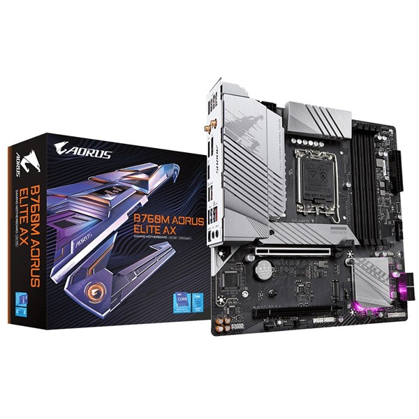 GIGABYTE B760M AORUS ELITE AX WIFI-6E DDR5 HDMI DP PCIe 16X v5.0 1700p mATX