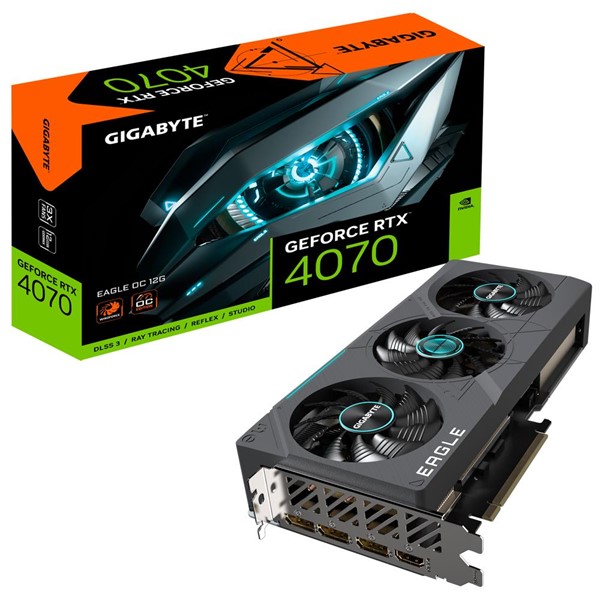 GIGABYTE RTX4070 12GB EAGLE OC GV-N4070EAGLE OC-12GD GDDR6X 192bit HDMI DP PCIe 16X v4.0