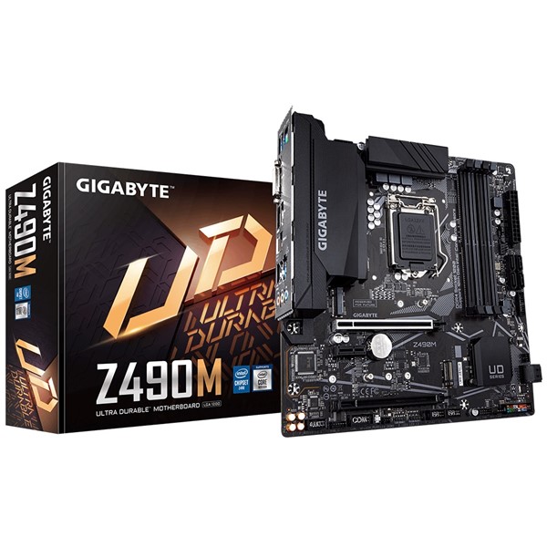 GIGABYTE Z490M DDR4 M2 PCIe NVME HDMI DP PCIe 16X v3.0 1200p mATX