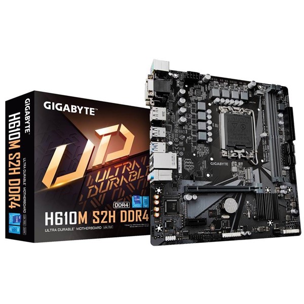 GIGABYTE H610M-S2H DDR4 HDMI DVI DP PCIe 16X v4.0 1700p mATX