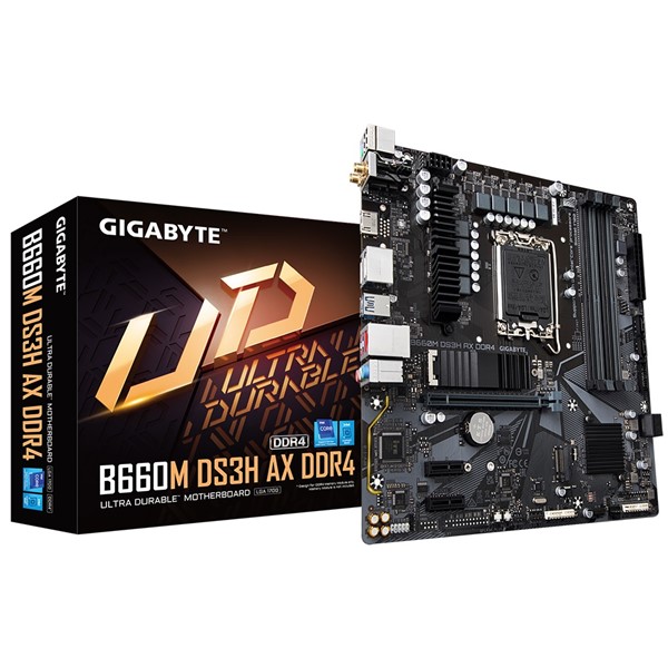 GIGABYTE B660M-DS3H-AX WIFI-6 DDR4 HDMI DP PCIe 16X v4.0 1700p mATX