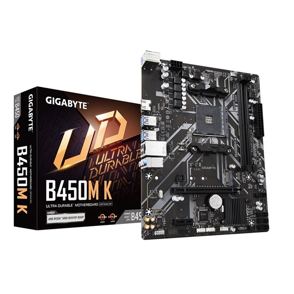 GIGABYTE B450M-K DDR4 M2 PCIe NVME HDMI PCIe 16X v3.0 AM4 mATX