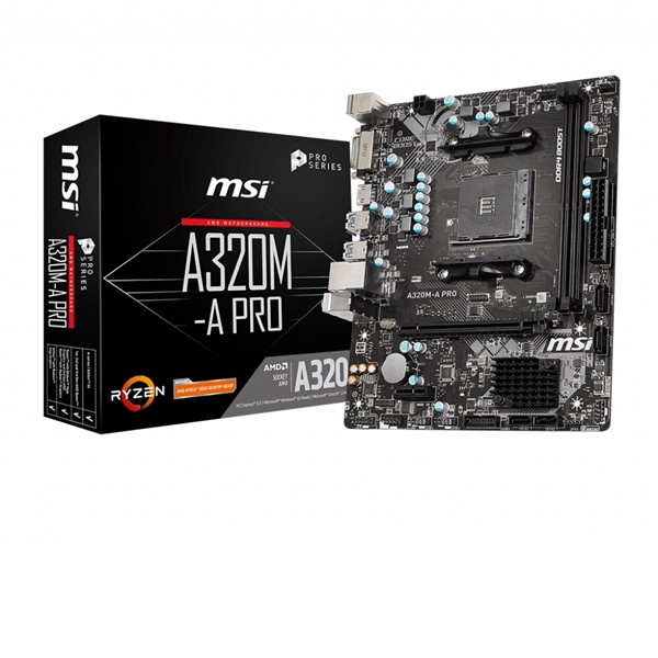 MSI A320M-A PRO DDR4 HDMI DVI PCIe 16X v3.0 AM4 mATX