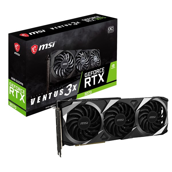 MSI RTX3070 8GB VENTUS 3X 8G OC LHR GDDR6 256 Bit HDMI DP PCIe 16X v4.0