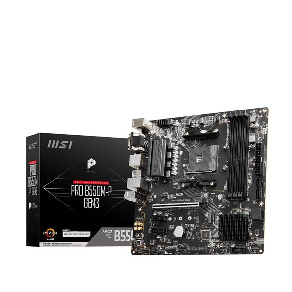 MSI PRO B550M-P GEN3 DDR4 HDMI DVI PCIe 16X v5.0 AM4 mATX