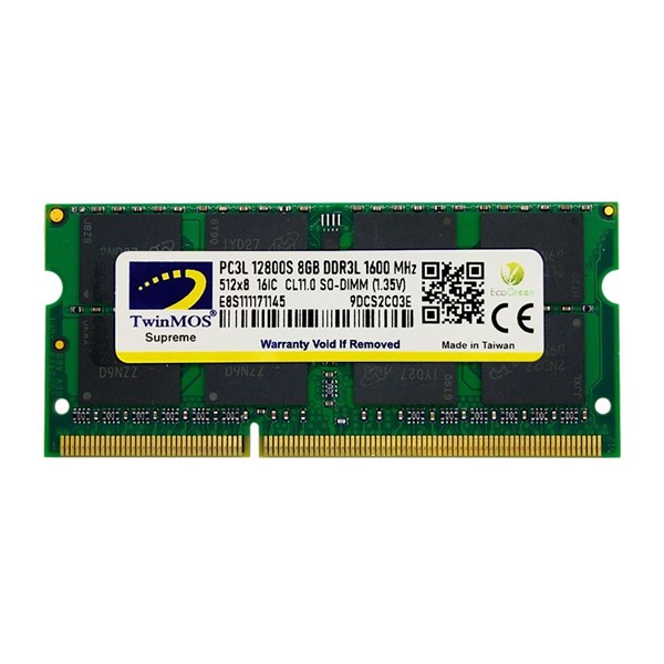 TWINMOS 8GB DDR3 1600 MHz CL11 NOTEBOOK RAM MDD3L8GB1600N 1.35volt (Low Voltage)