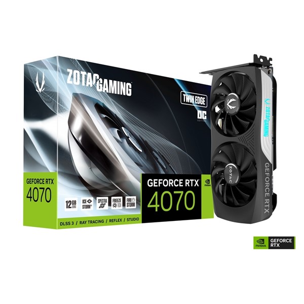 ZOTAC RTX4070 12GB TWIN EDGE OC GAMING ZT-D40700H-10M GDDR6X 192bit HDMI DP PCIe 16X v4.0