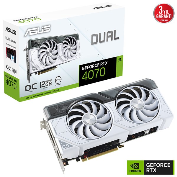 ASUS 12GB DUAL RTX4070-O12G-WHITE GDDR6X HDMI-DP PCIE 4.0