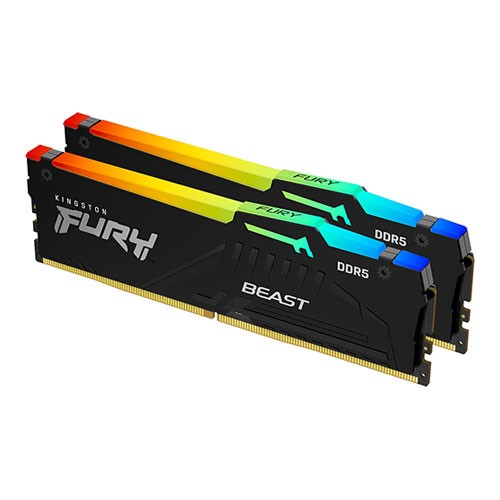 KINGSTON 64GB (2X 32GB) DDR5 5600MHZ DUAL KIT RGB PC RAM FURY BEAST KF556C40BBAK2-64