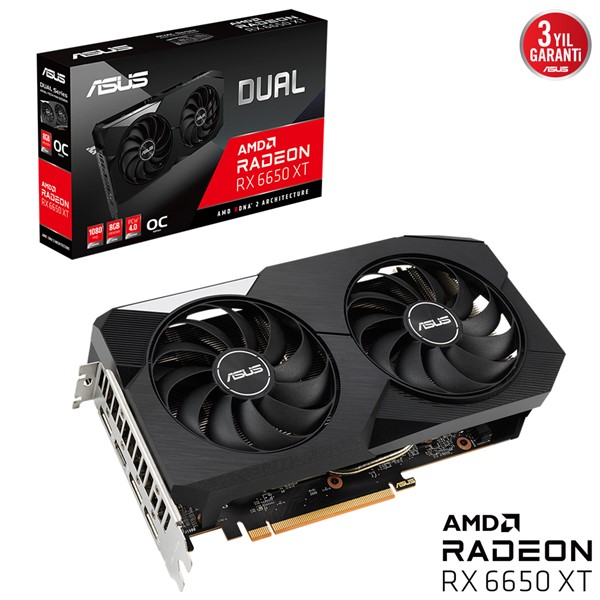 ASUS 8GB DUAL RX6650XT-O8G GDDR6 HDMI-DP PCIE 4.0