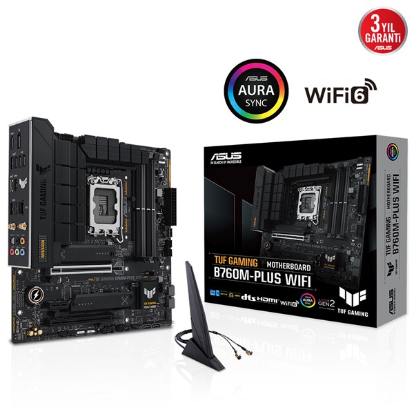 ASUS TUF B760M-PLUS GAMING WIFI-6E DDR5 HDMI-DP PCIE 4.0 1700p mATX