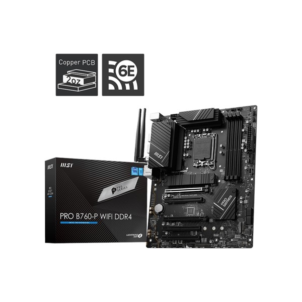 MSI PRO B760M-A WIFI-6E DDR4 HDMI-DP PCIE 4.0 1700P MATX 