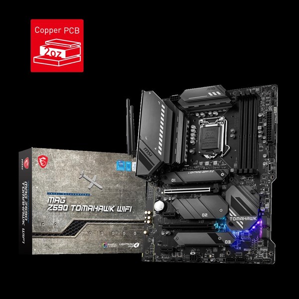 MSI MAG Z590 TOMAHAWK WIFI Z590 DDR4 (Vga Yok) GLan 2.5G ATX HD DP USB3 WIFI TYPE-C M2 1200Pv2 Anakart