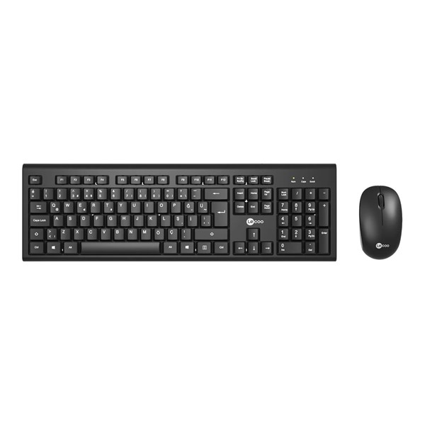 LENOVO LECOO KW200 Q Türkçe Kablosuz Siyah Klavye + Mouse Seti