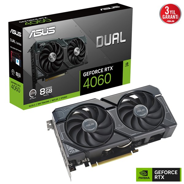 ASUS 8GB DUAL RTX4060-8G GDDR6 128bit HDMI-DP PCIE 4.0