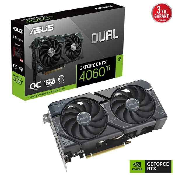 ASUS RTX4060TI 16GB DUAL RTX4060TI-O16G GDDR6 128bit HDMI DP PCIe 16X v4.0	