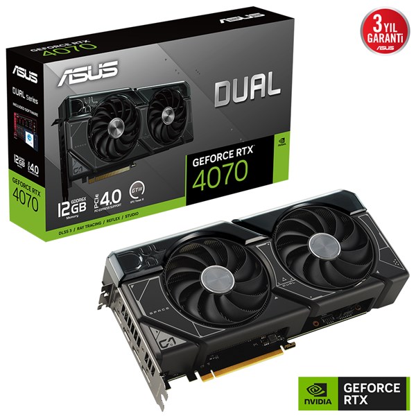 ASUS 12GB DUAL RTX4070-12G GDDR6X 192bit HDMI DP PCIe 16X v4.0