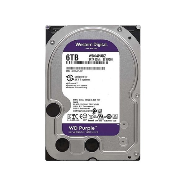 WD 6TB PURPLE WD64PURZ 256MB 5700RPM SATA-3 GÜVENLİK DİSKİ