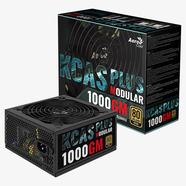 AEROCOOL 1000W 80+ GOLD KCAS AE-KCASP1000GM 14cm Fanlı Yarı Modüler Power Supply