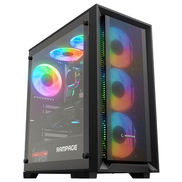 RAMPAGE 750W 80+ BRONZE VOYAGER 4-RGB FANLI GAMING MID-TOWER PC KASASI