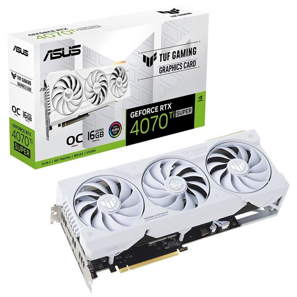 ASUS 16GB TUF-RTX4070TIS-O16G-WHITE-GAMING GDDR6X HDMI-CP PCIE 4.0